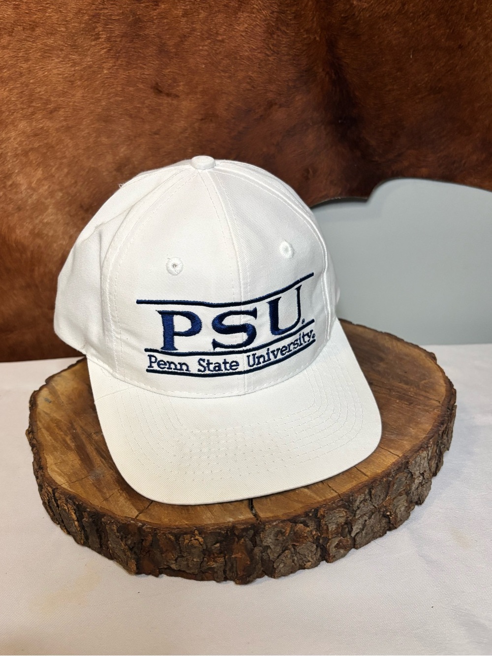 🦁 Vintage Penn State University PSU Snapback Hat | White NCAA College Cap